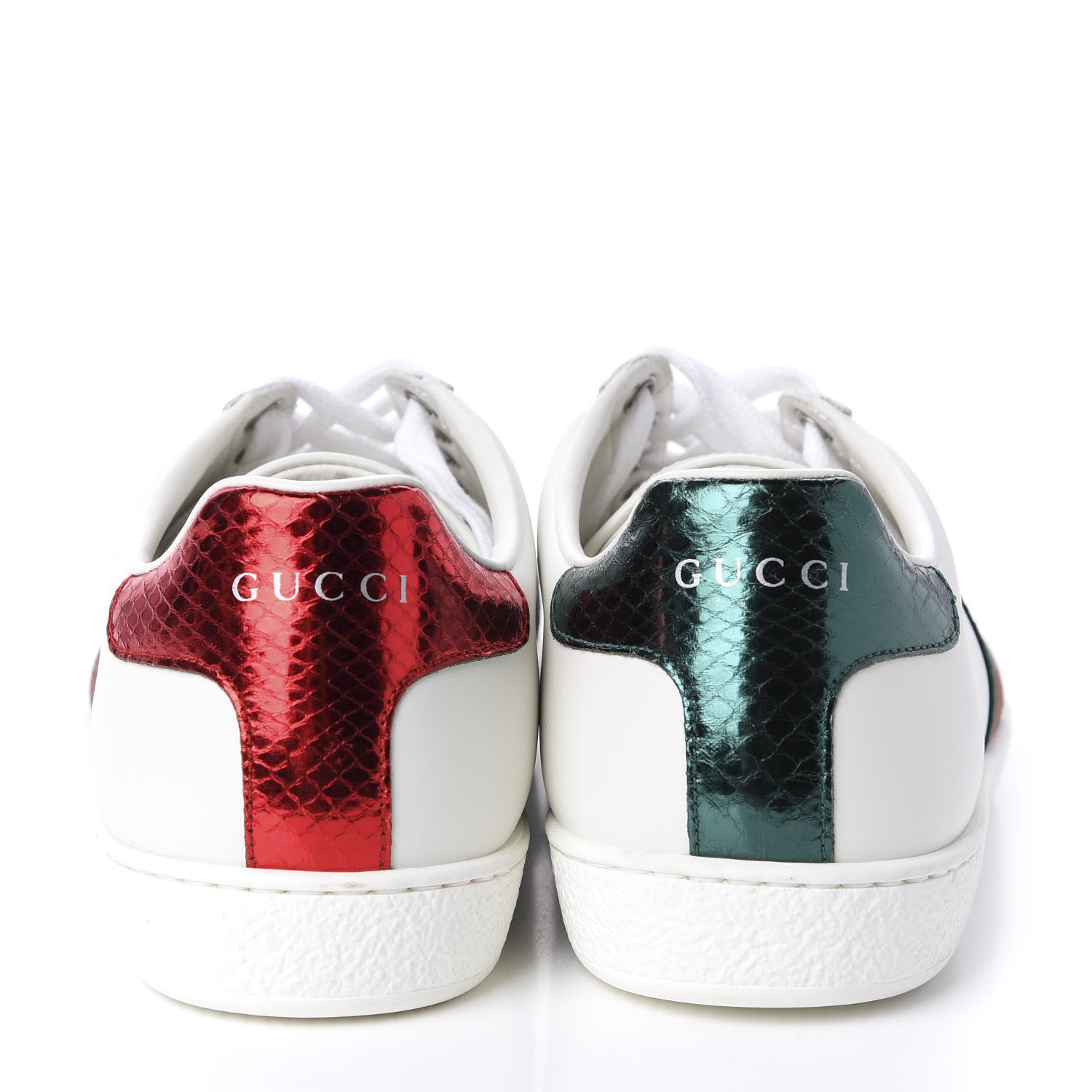Gucci Calfskin Ayers Bee Embroidered Womens Ace Sneakers 39 White Green 6 of 9