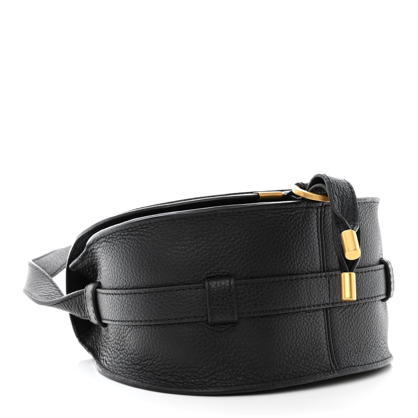 Calfskin Mini Marcie Round Crossbody Bag Black