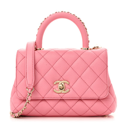 Chanel Caviar Quilted Extra Mini Coco Chain Handle Flap Pink 1 of 11