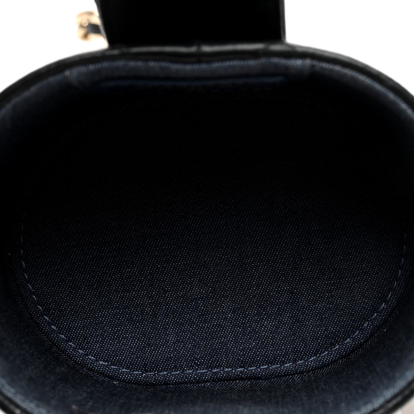 Lambskin Quilted Mini Vanity Case With Chain Black