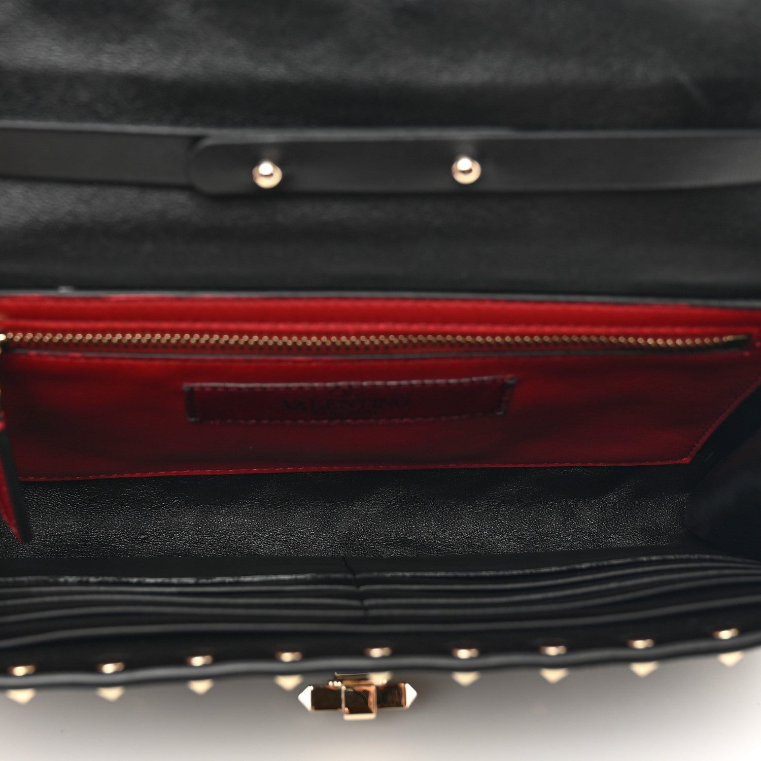 Valentino Garavani Nappa Rockstud Spike Wallet on Chain Black 6 of 10