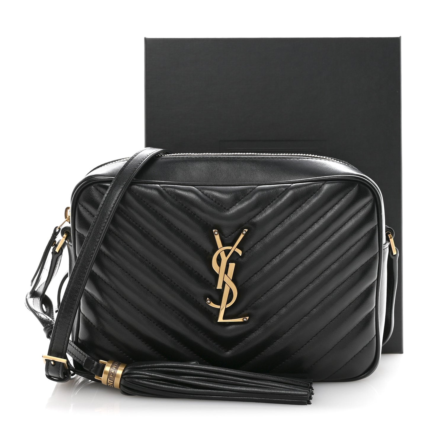 Calfskin Matelasse Monogram Lou Camera Bag Black
