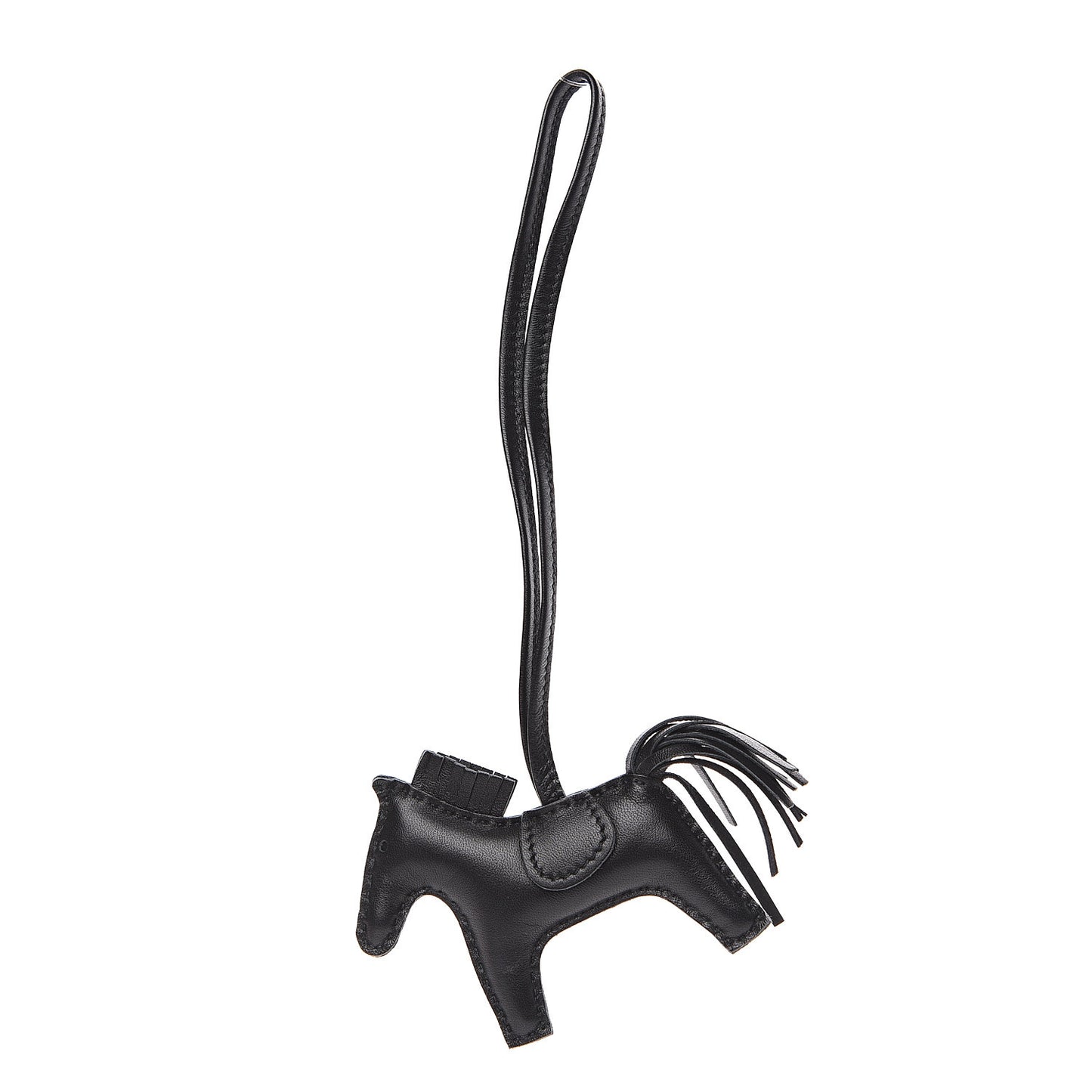 Milo Lambskin Grigri Rodeo Horse Bag Charm PM So Black