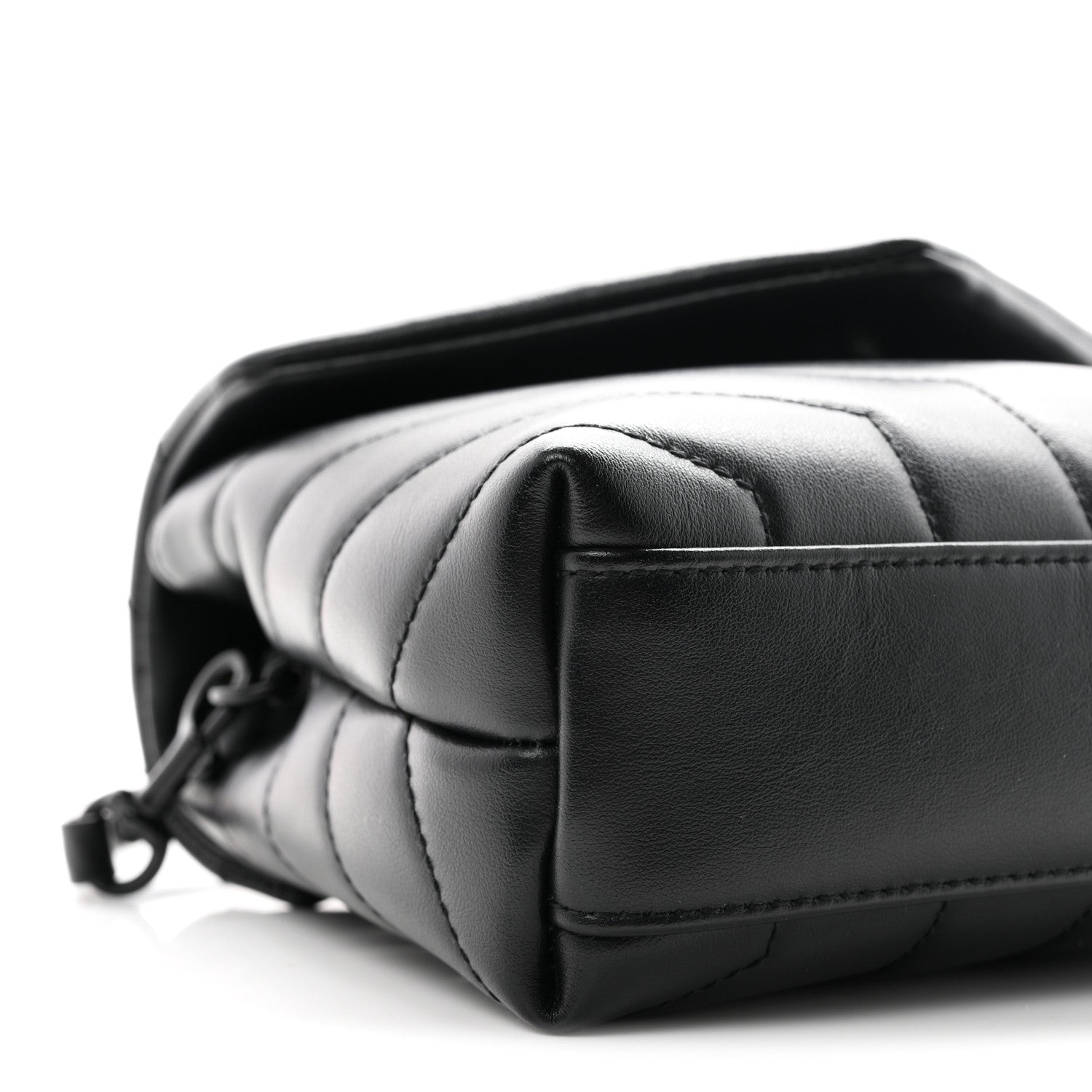 Saint Laurent Calfskin Y Quilted Monogram Monochrome Toy Loulou Crossbody Bag Black 8 of 9