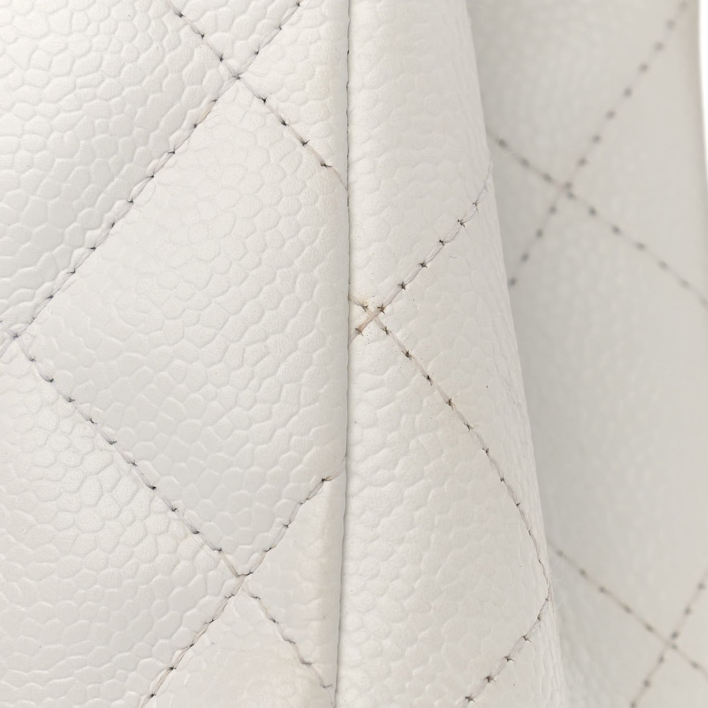 Caviar Quilted Jumbo Double Flap White