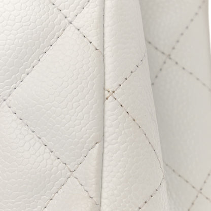 Chanel Caviar Quilted Jumbo Double Flap White 14 of 15