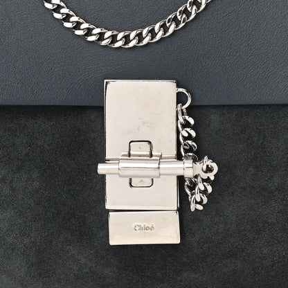 Chloe Suede Smooth Calfskin Mini Drew Shoulder Bag Silver Blue 8 of 12