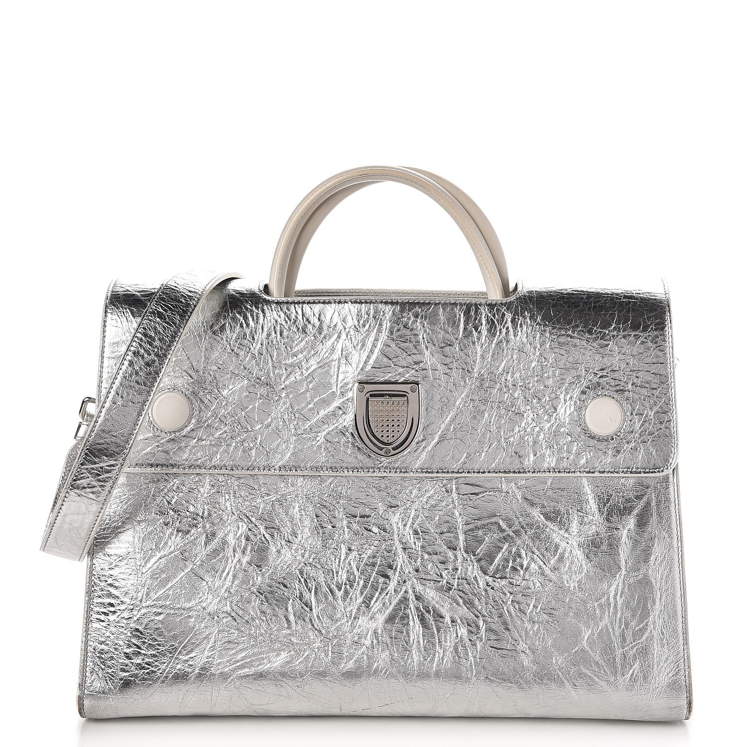 Christian Dior Metallic Calfskin Large Diorever Flap Silver 1 of 15