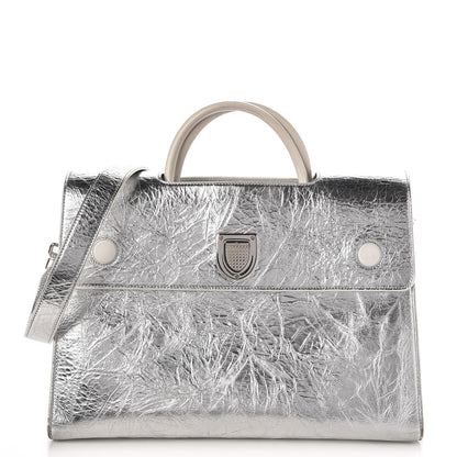 Christian Dior Metallic Calfskin Large Diorever Flap Silver 1 of 15