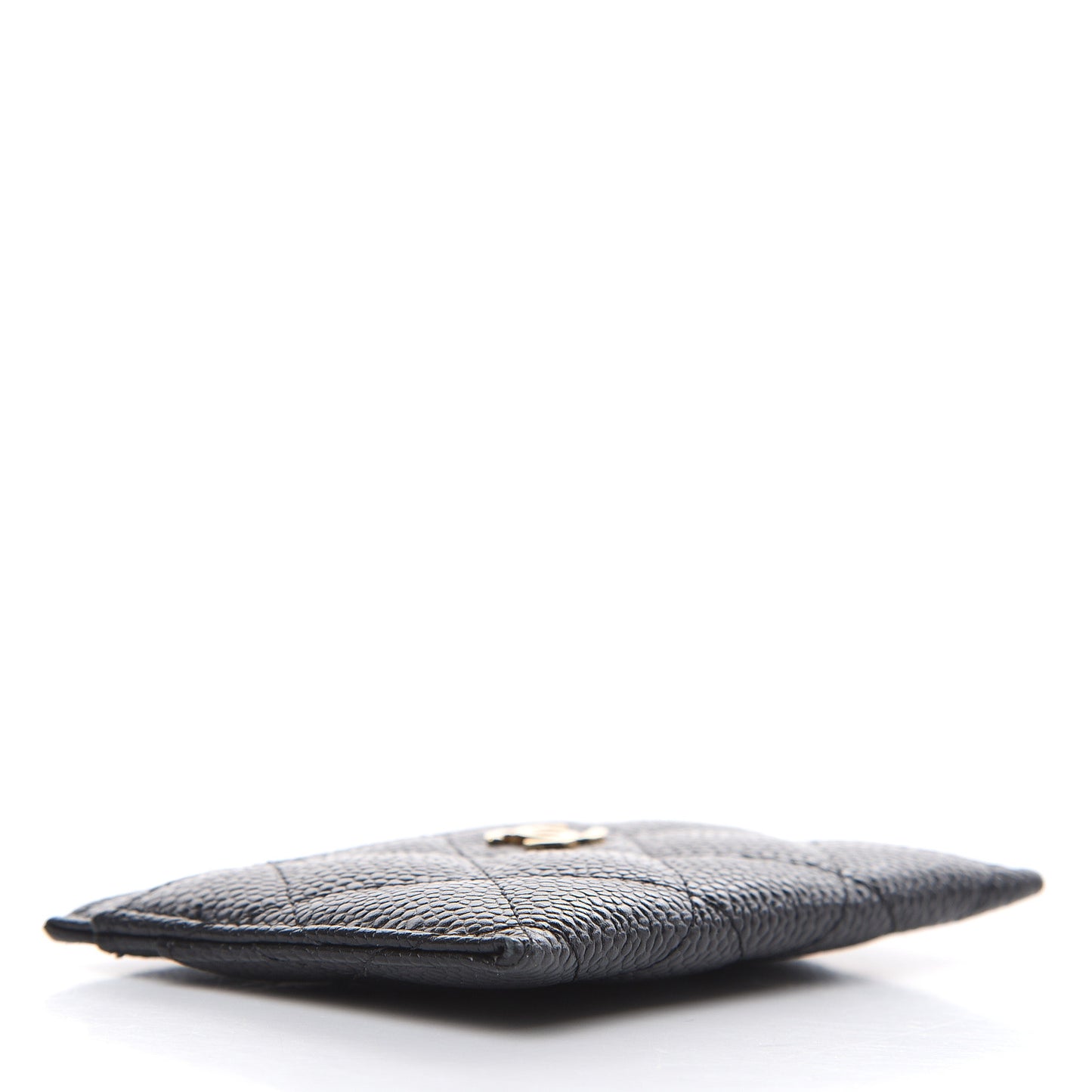 Caviar Quilted Card Holder Black