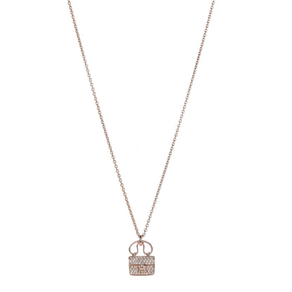 Hermes 18K Rose Gold Diamond Constance Amulette Pendant Necklace 1 of 7