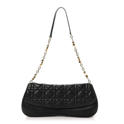 Christian Dior Lambskin Cannage Flap Shoulder Bag Black 1 of 12