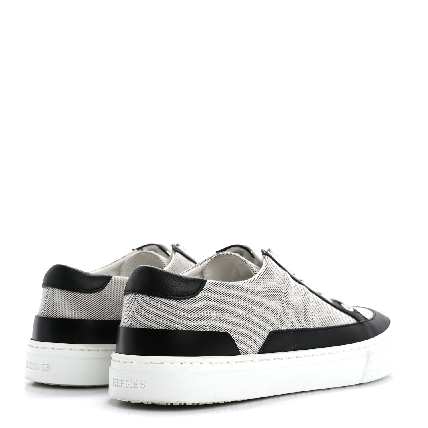 Hermes Canvas Calfskin Deep Sneakers 36 Prunoir Black 5 of 10