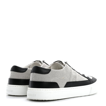 Hermes Canvas Calfskin Deep Sneakers 36 Prunoir Black 5 of 10