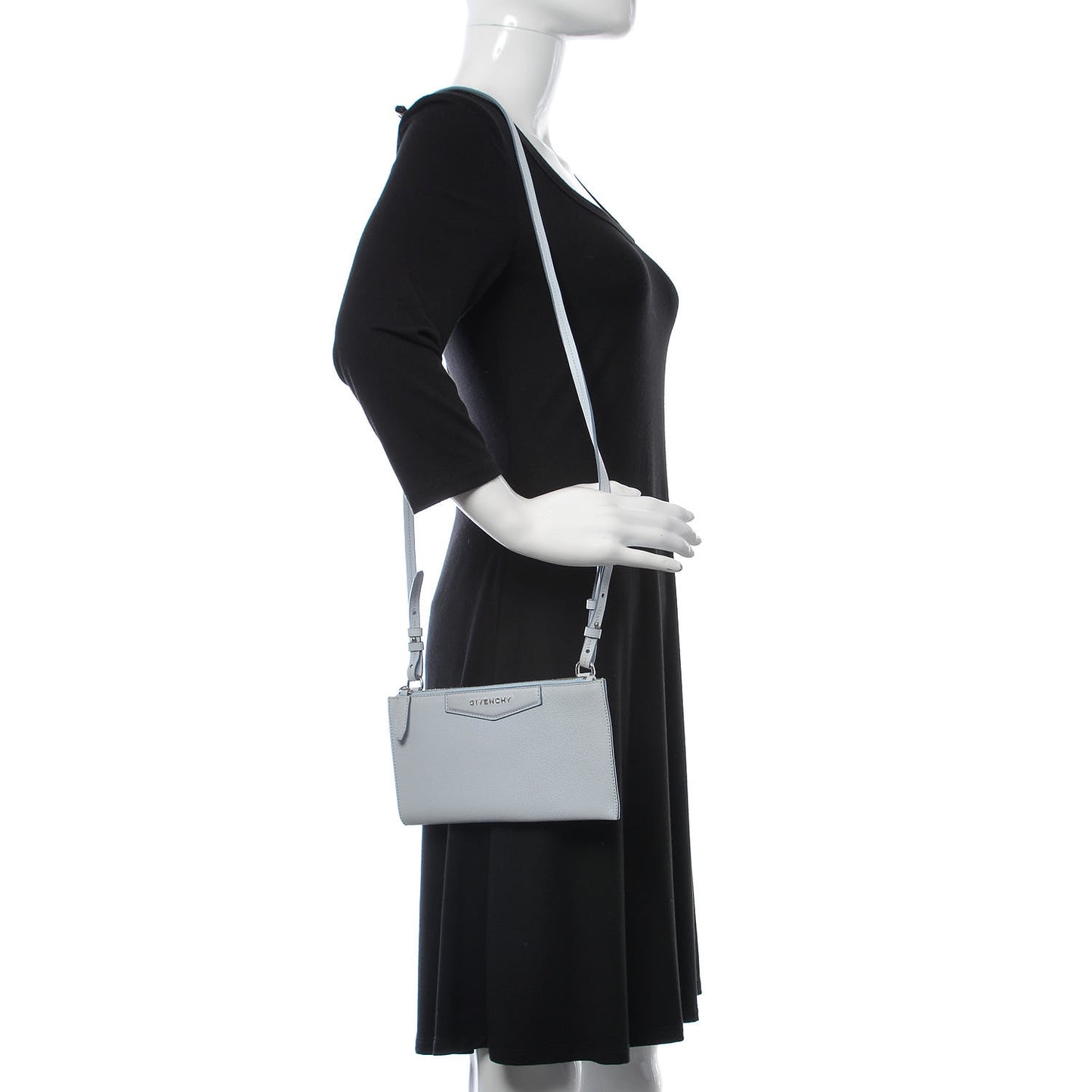 Grained Goatskin Antigona Crossbody Baby Blue