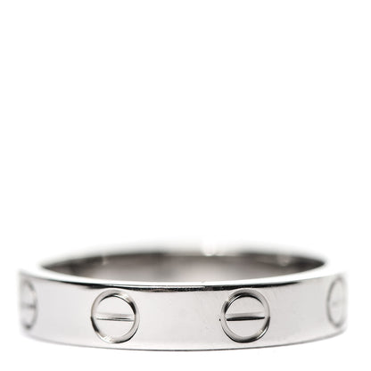 Cartier 18K White Gold 3.5mm LOVE Wedding Band Ring 50 5.25 3 of 4