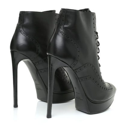 Saint Laurent Nappa Tribtoo 105 Lace Up Booties 39 Black 4 of 18