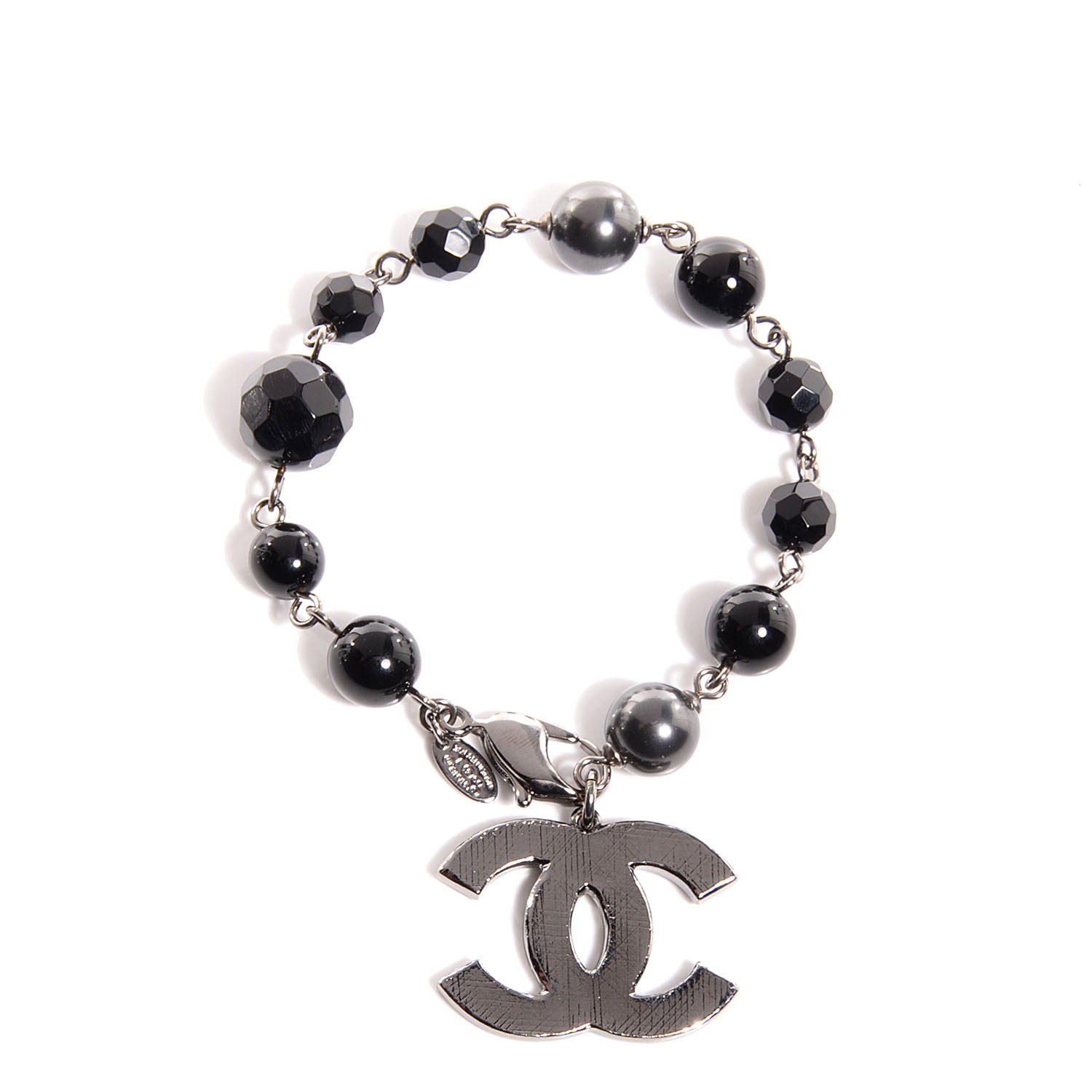 Chanel Beaded CC Bracelet Black 1 of 5