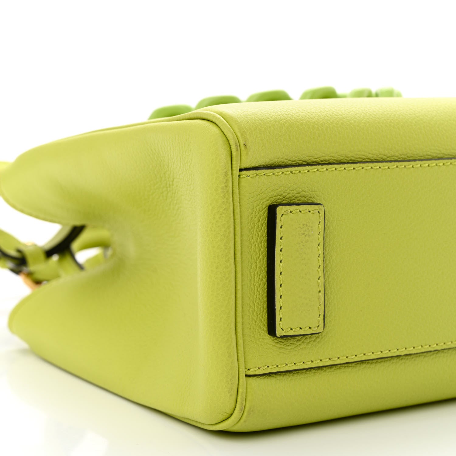 Versace Grained Calfskin Small La Medusa Chain Tote Citron 9 of 10