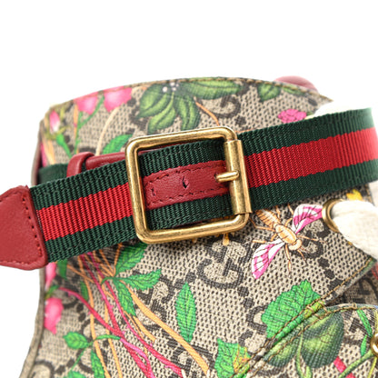 Gucci GG Supreme Monogram Flora Lace Up Combat Ankle Boots 39.5 Beige Multicolor Red 11 of 11