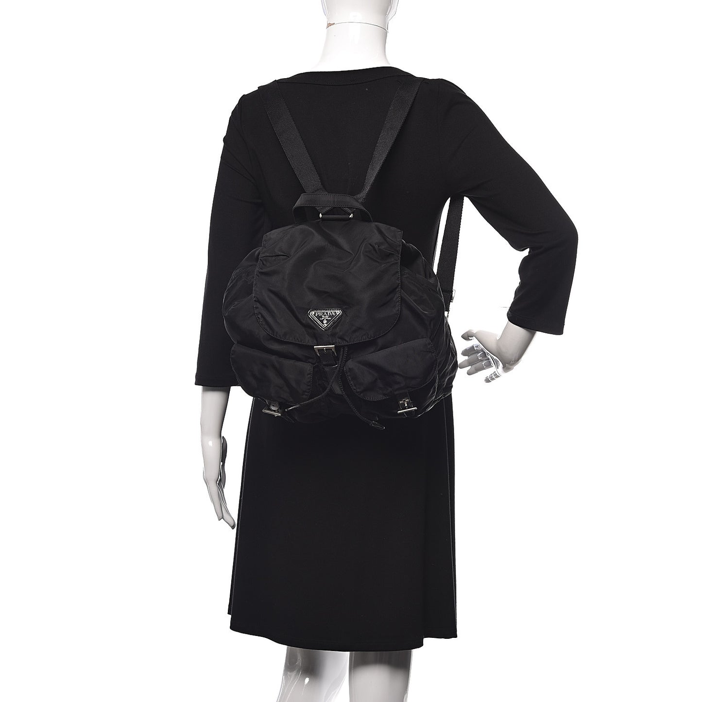 Nylon Vela Medium Backpack Black