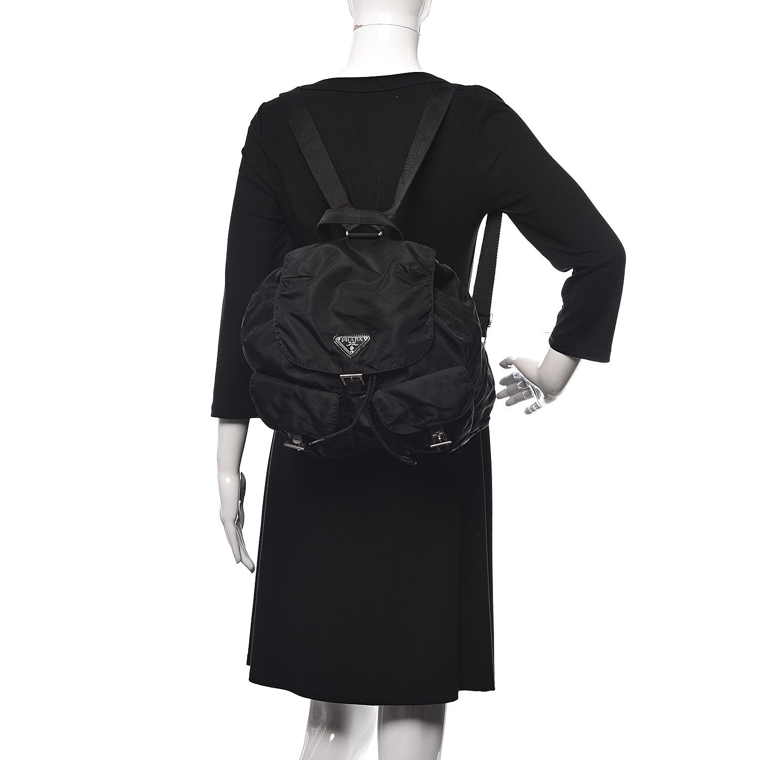 Prada Nylon Vela Medium Backpack Black 2 of 10
