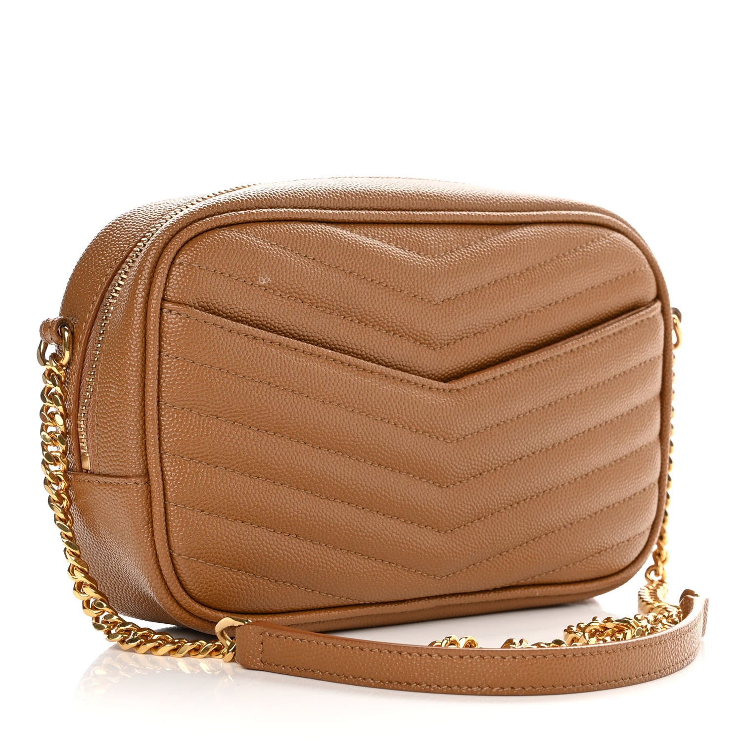 Saint Laurent Grain De Poudre Matelasse Monogram Mini Lou Camera Bag Dark Natural 3 of 9