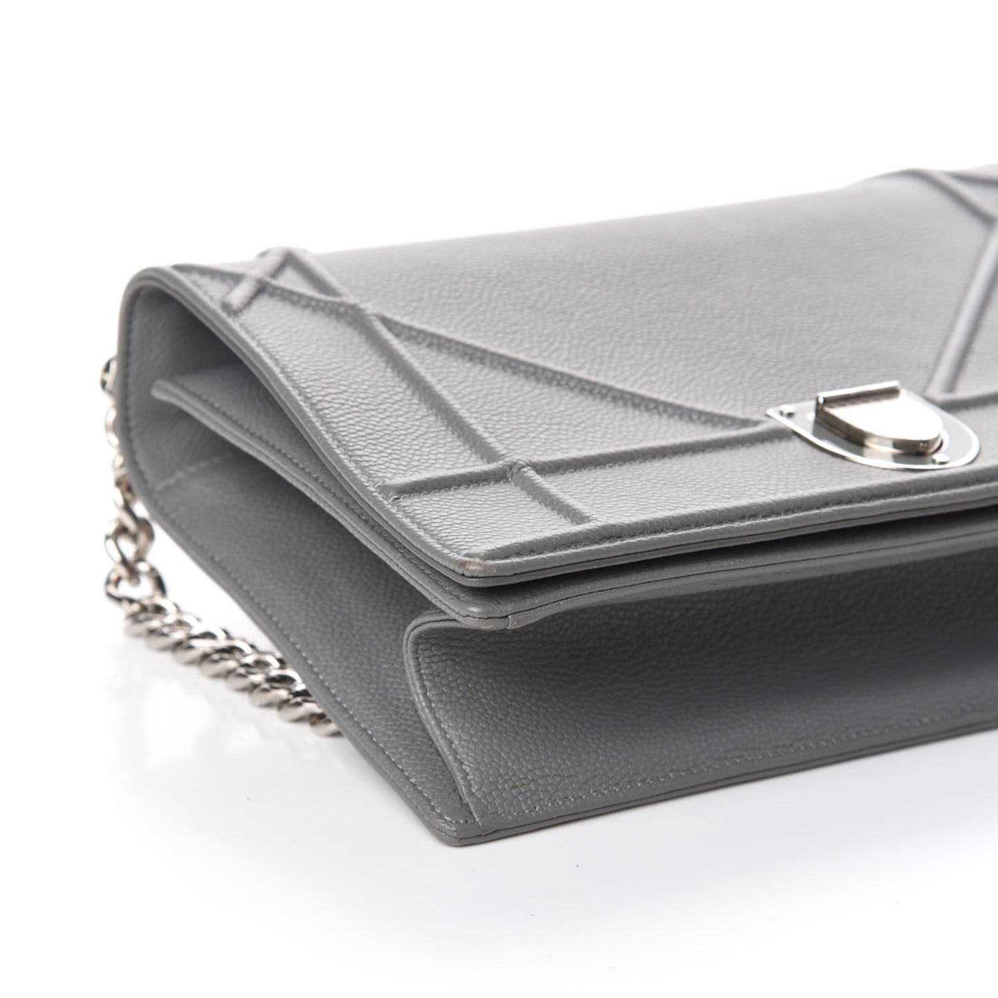 Grained Calfskin Medium Diorama Flap Bag Gris