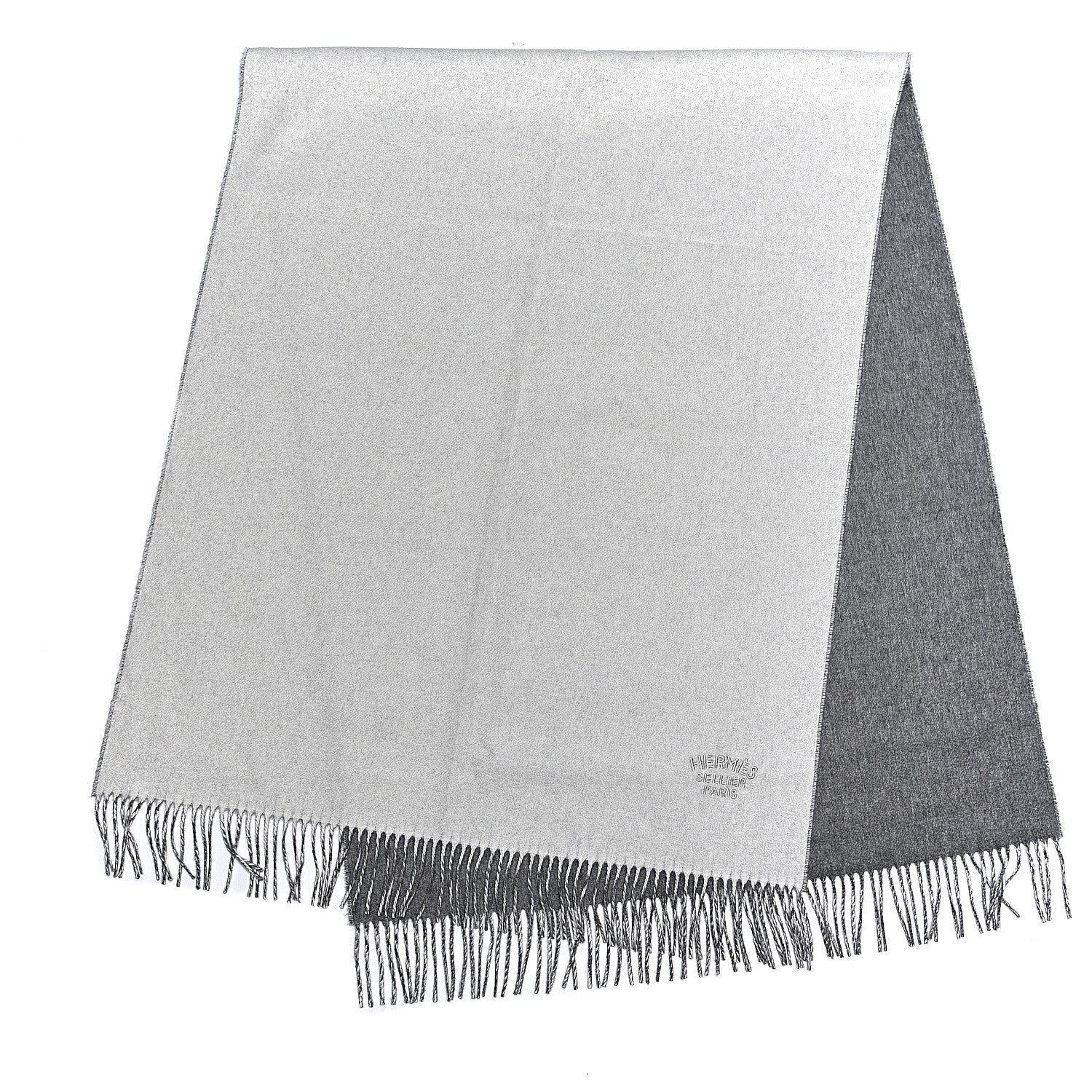 Hermes Cashmere Fringe Double Face Stole Scarf 3 of 5