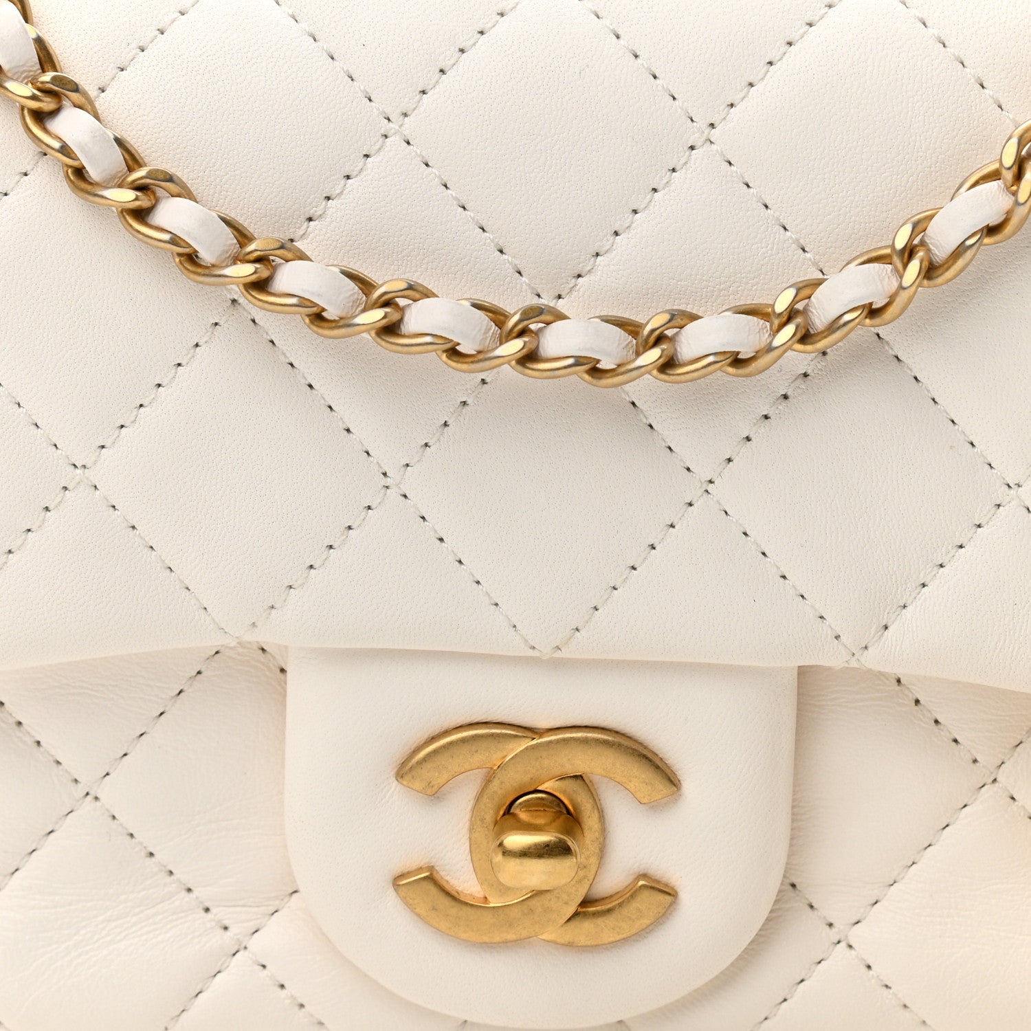 Chanel Lambskin Quilted Mini Pearl Crush Flap White 8 of 12
