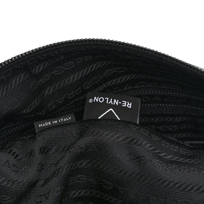 Prada Re-Nylon Vela Saffiano Pocket Double Zip Messenger Bag Black 7 of 10