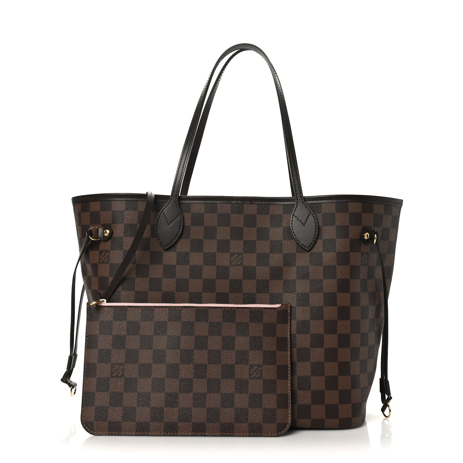 Louis Vuitton Damier Ebene Neo Neverfull MM Rose Ballerine 1 of 10