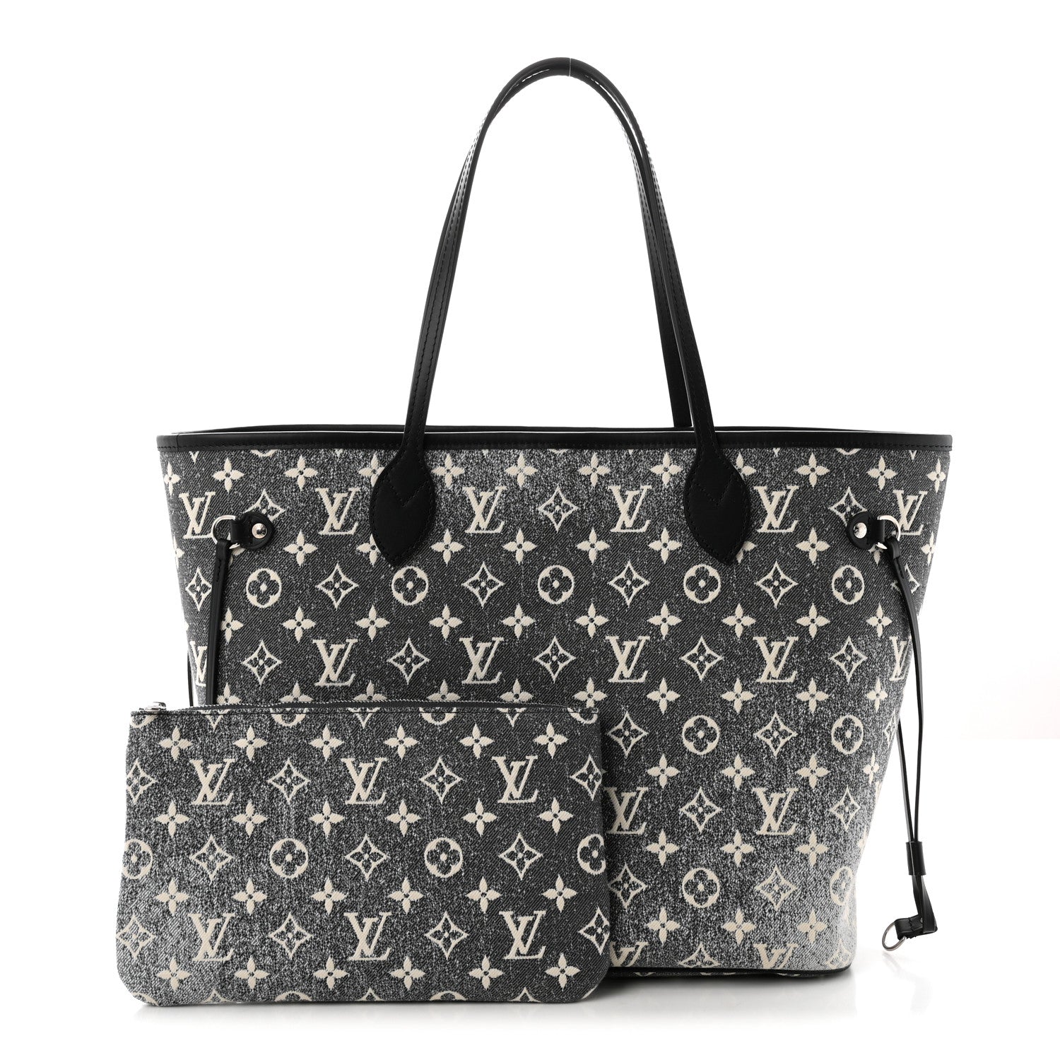 Louis Vuitton Denim Monogram Jacquard Neverfull MM Grey 3 of 10