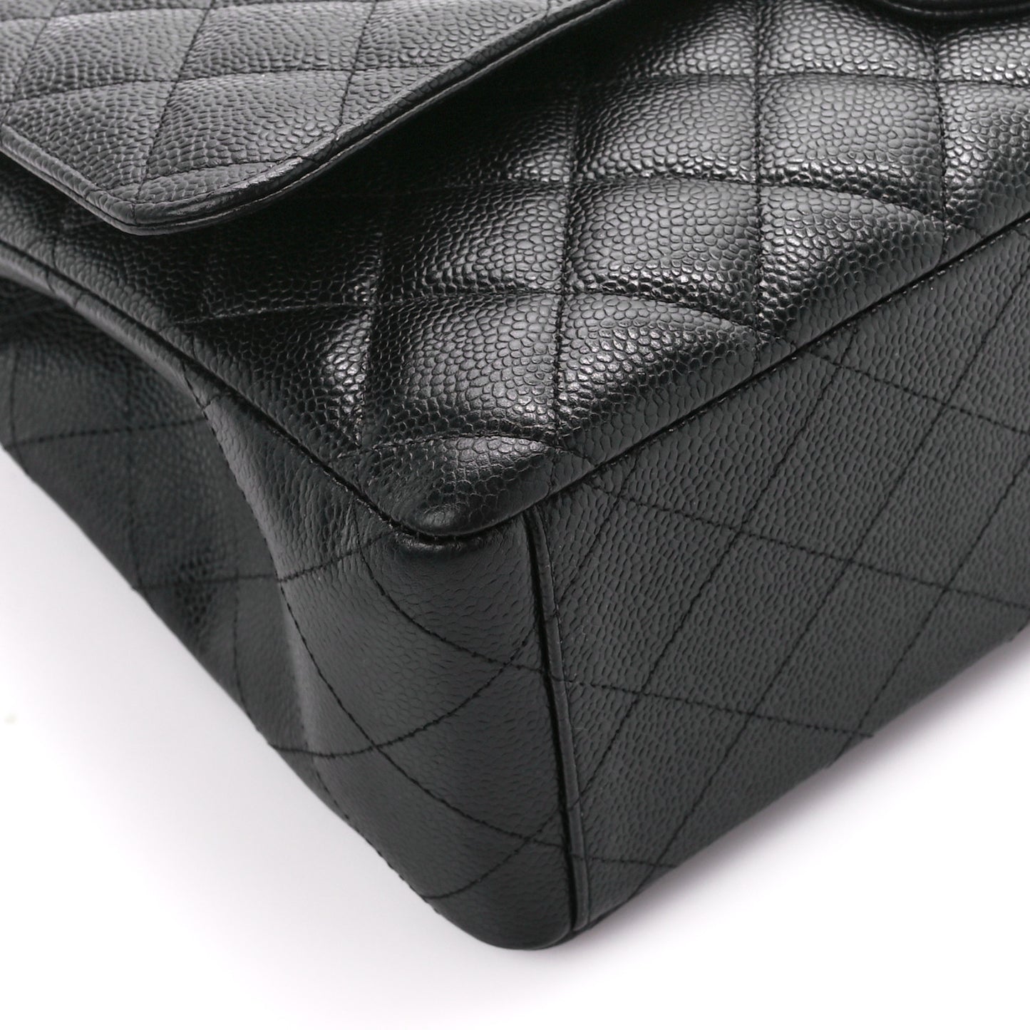 Caviar Quilted Maxi Double Flap Black