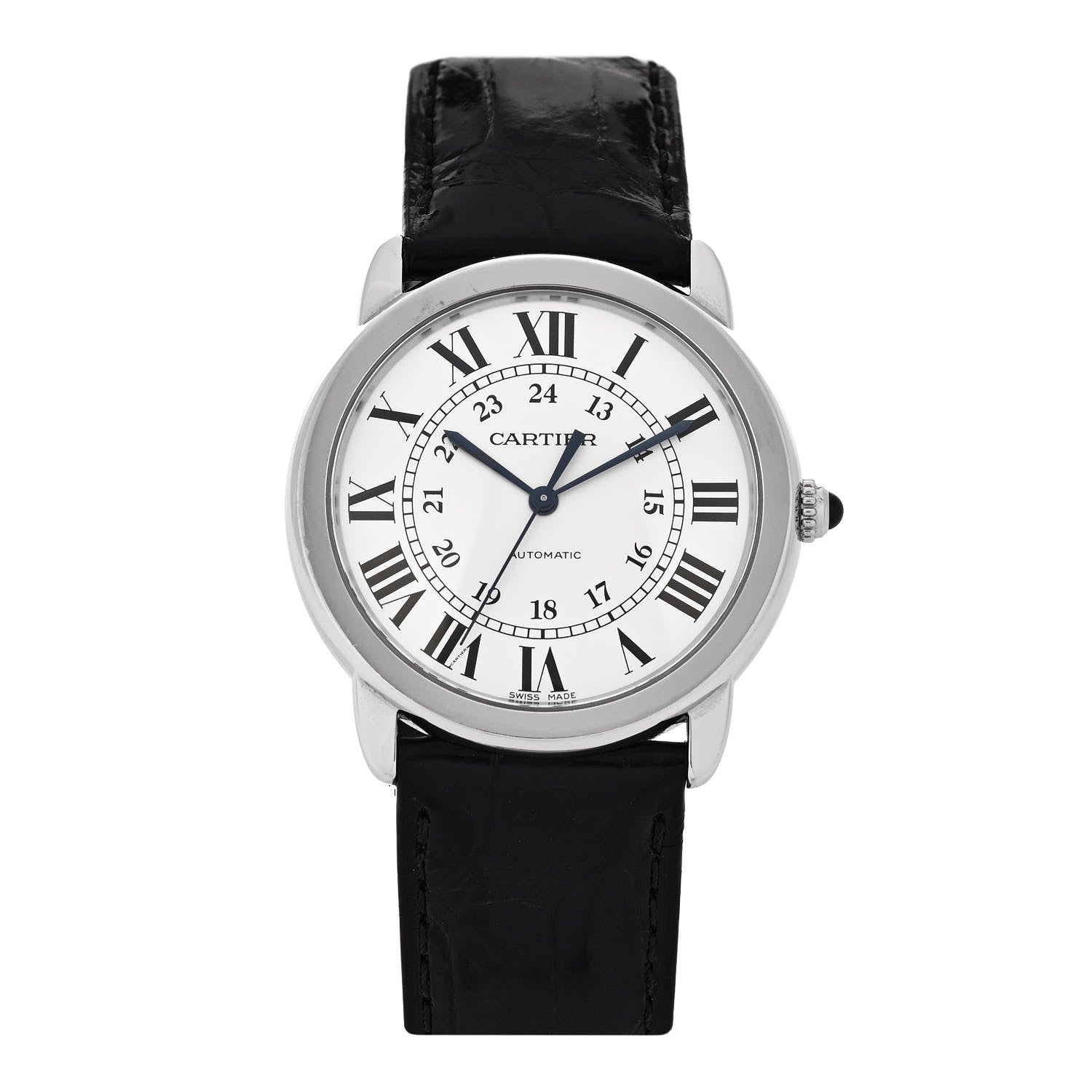 Cartier Stainless Steel Alligator 36mm Ronde Solo Automatic Watch 1 of 6
