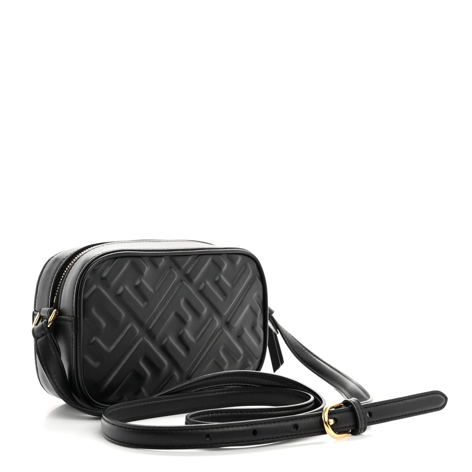 Fendi Vitello Epoque FF Embossed Camera Case Black 3 of 9