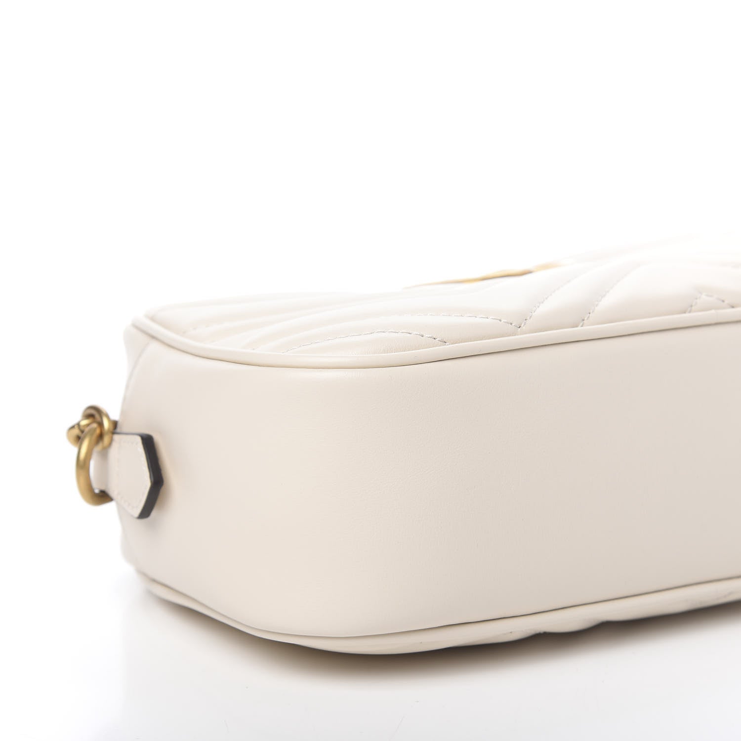 Gucci Calfskin Matelasse Small GG Marmont Chain Shoulder Bag White 8 of 10