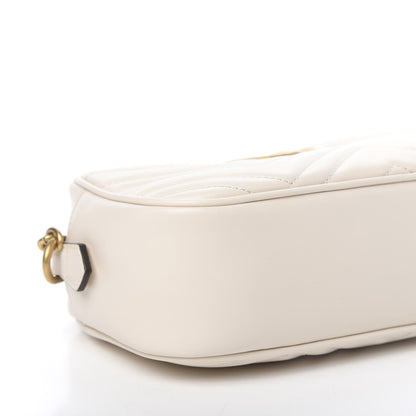 Gucci Calfskin Matelasse Small GG Marmont Chain Shoulder Bag White 8 of 10
