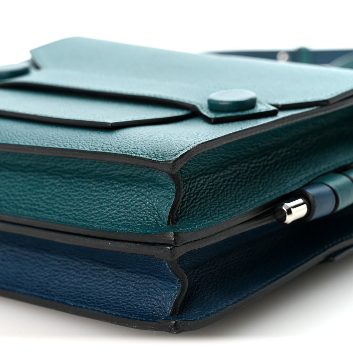 Hermes Evercolor Twins Bag Deep Blue Vert Bosphore 10 of 10
