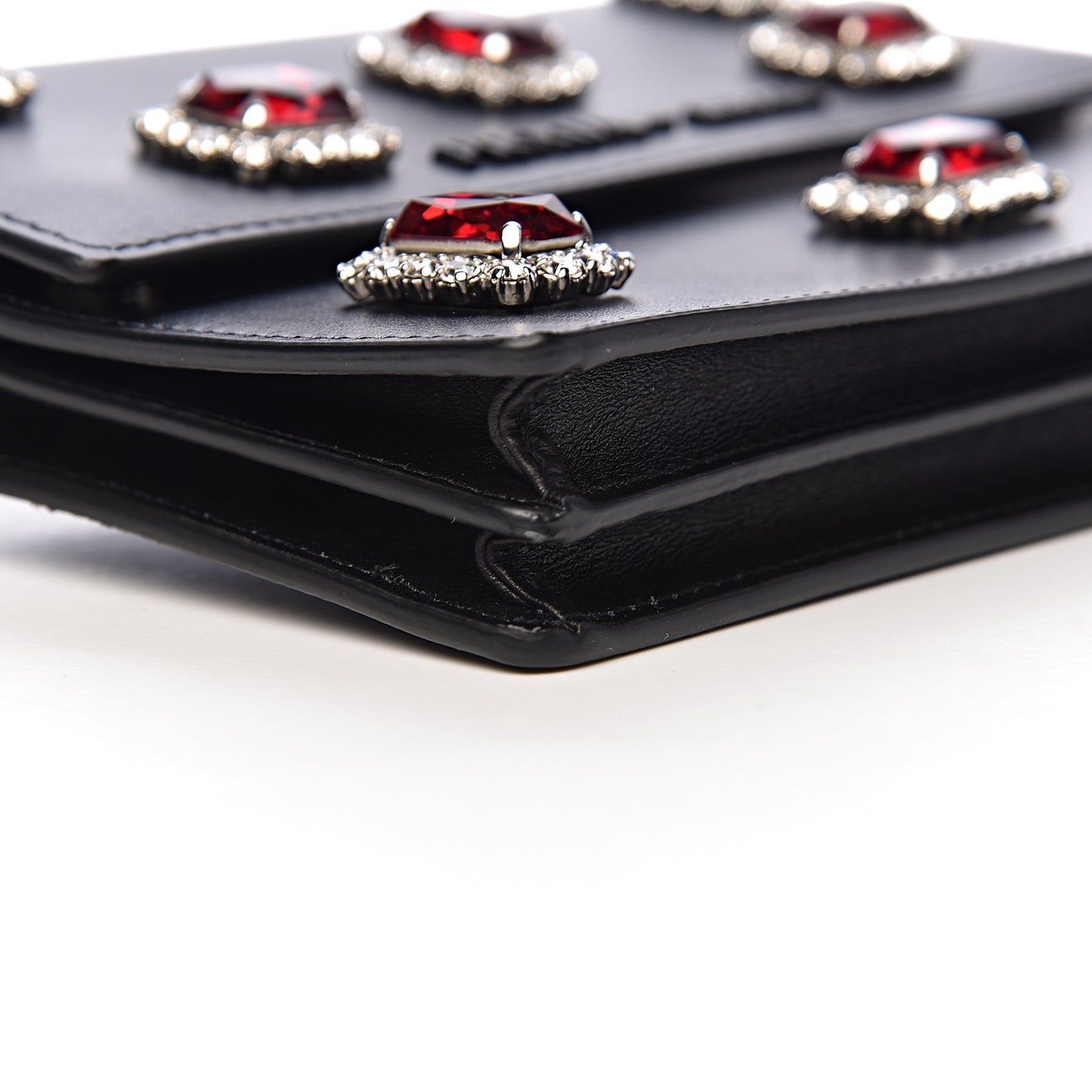 City Calfskin Crystal Embellished Mini Shoulder Bag Black