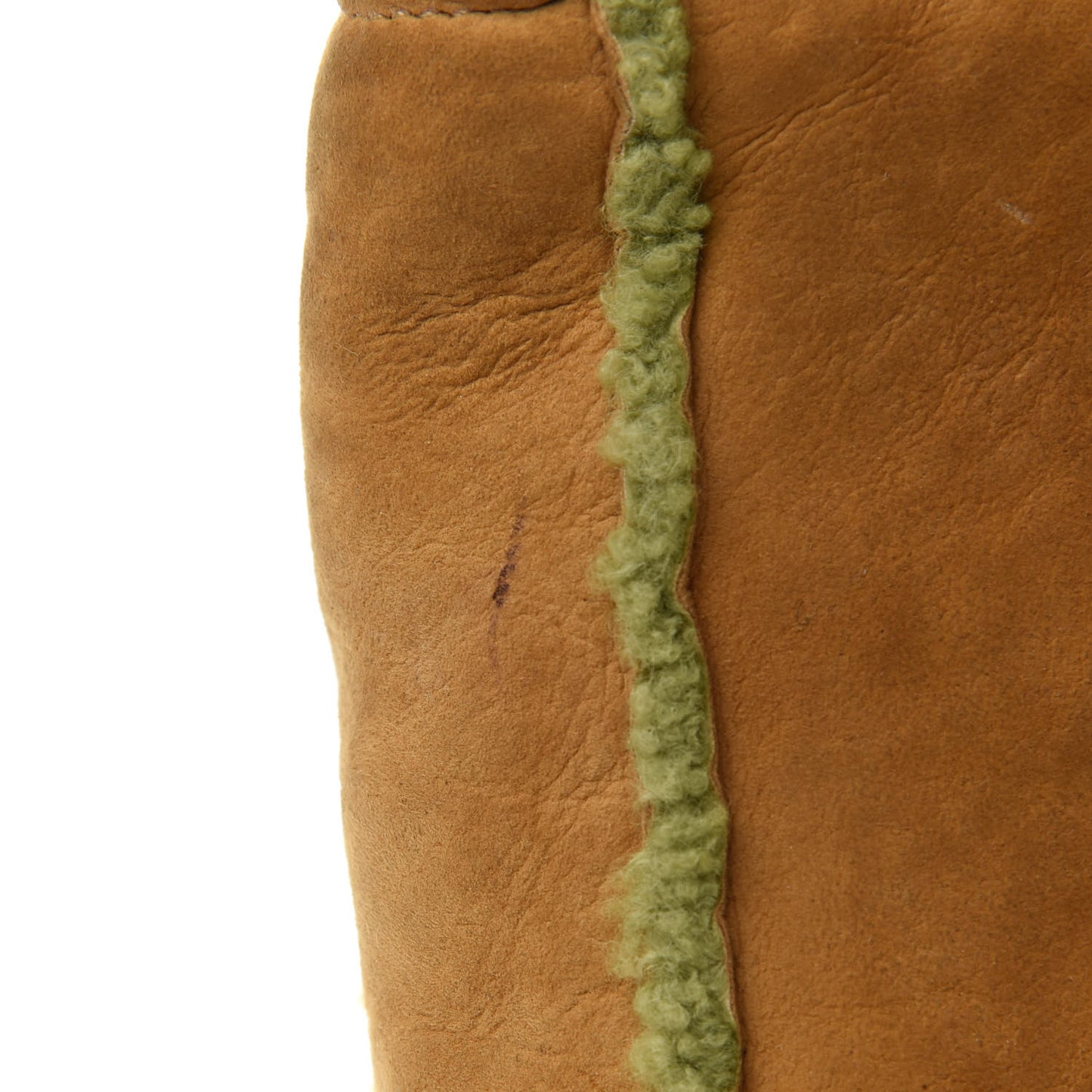 Suede Shearling Shoulder Bag Light Brown