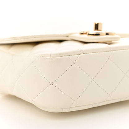 Chanel Lambskin Resin Quilted Mini Heart Square Flap White 9 of 11