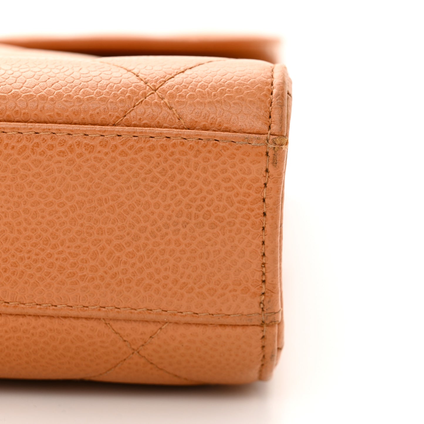 Caviar Quilted Briefcase Laptop Bag Light Brown