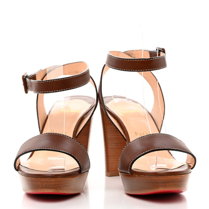 Christian Louboutin Nappa Loubi Bee Alta 130 Sandals 38.5 Cuoio 2 of 8