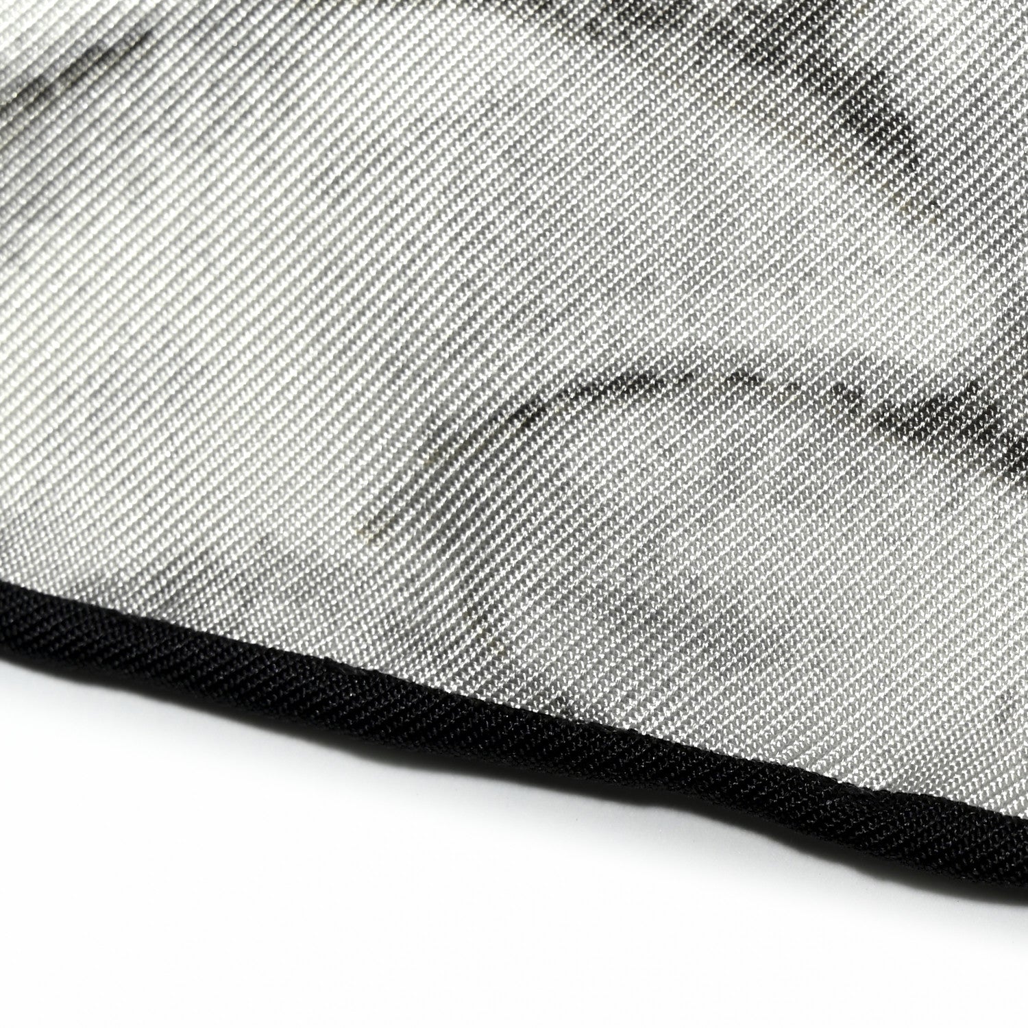 Chanel Silk CC Logo Camellia Scarf White Black 4 of 4
