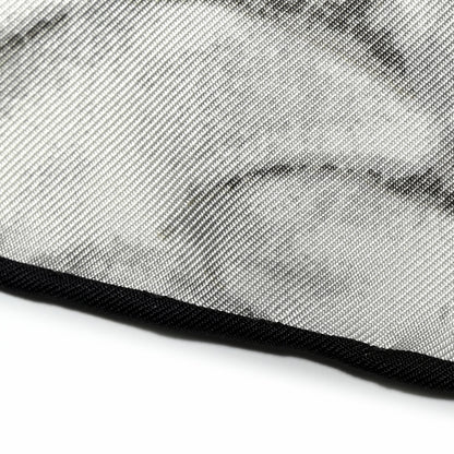 Chanel Silk CC Logo Camellia Scarf White Black 4 of 4
