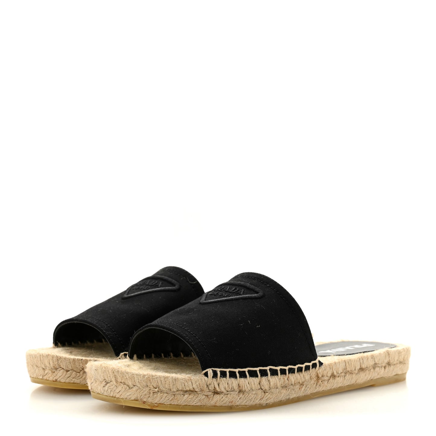 Canvas Gabardine Triangle Logo Espadrilles Sandals 37 Black