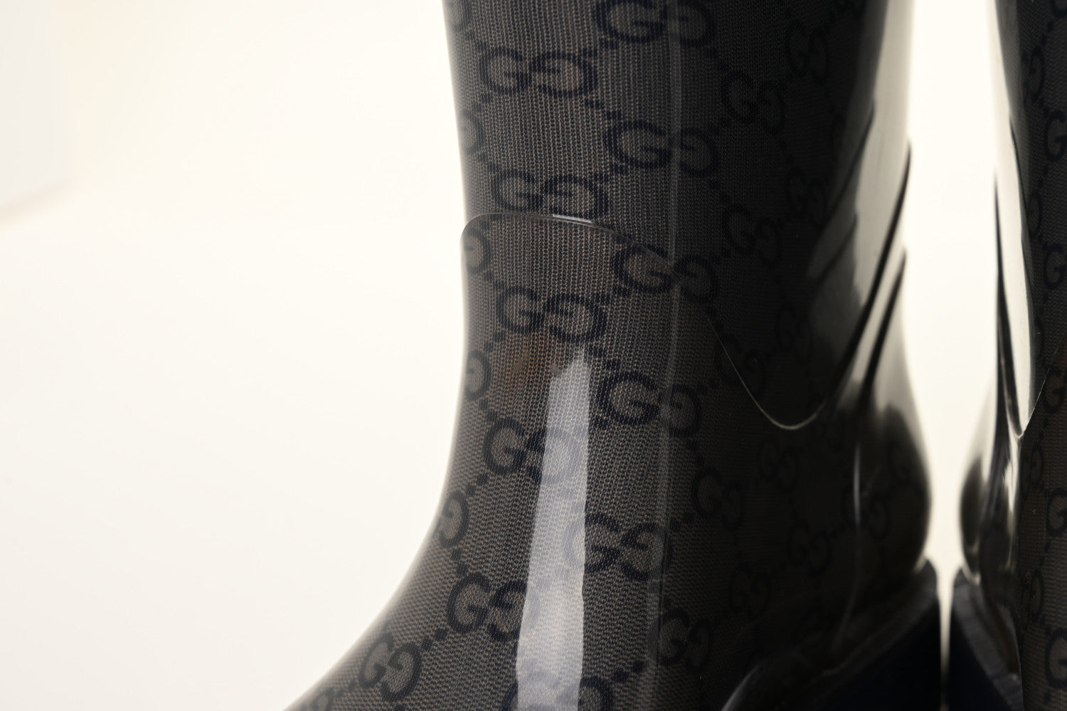 Gucci Rubber Monogram Rain Boots 37 Transparent Blue 14 of 14