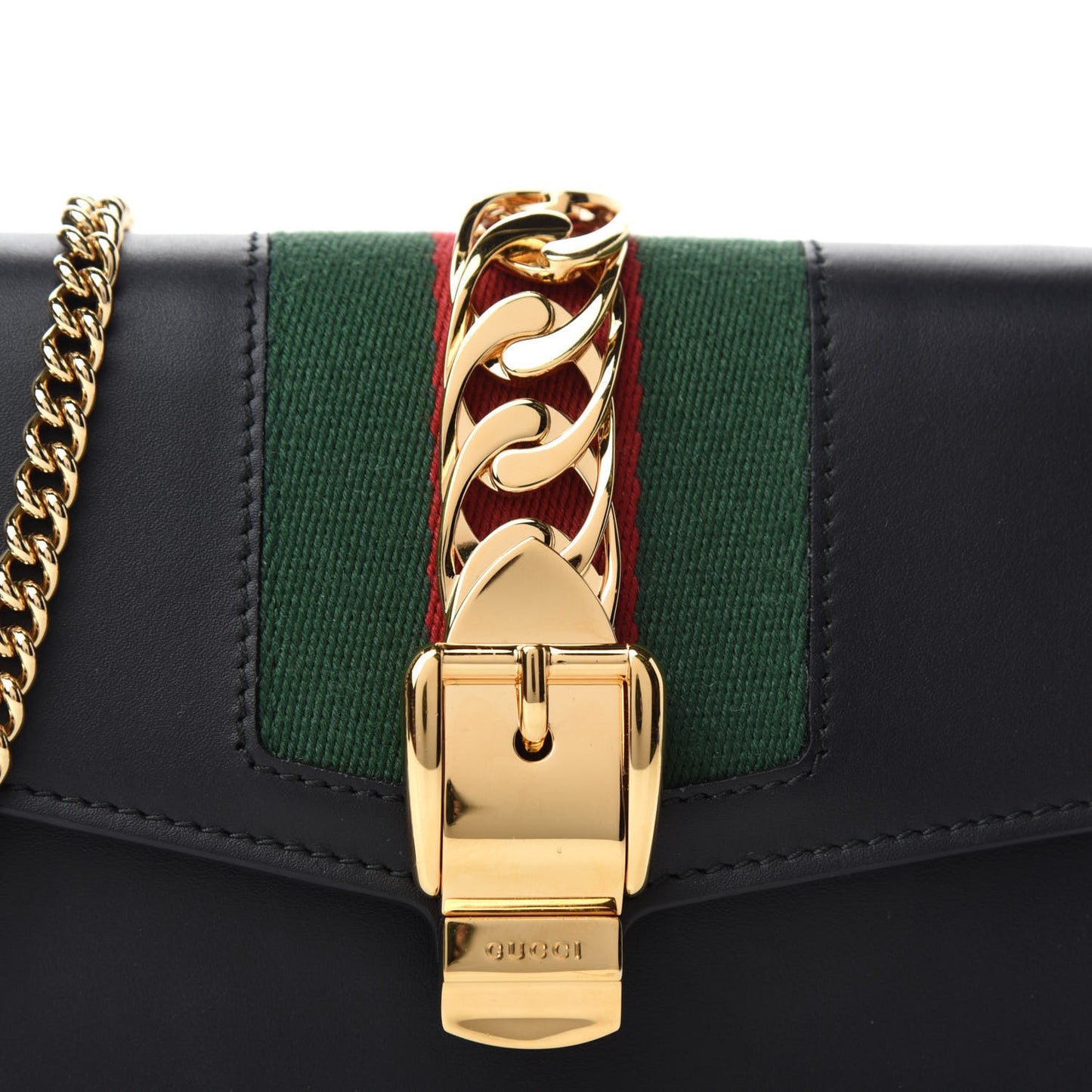 Calfskin Super Mini Sylvie Chain Shoulder Bag Black