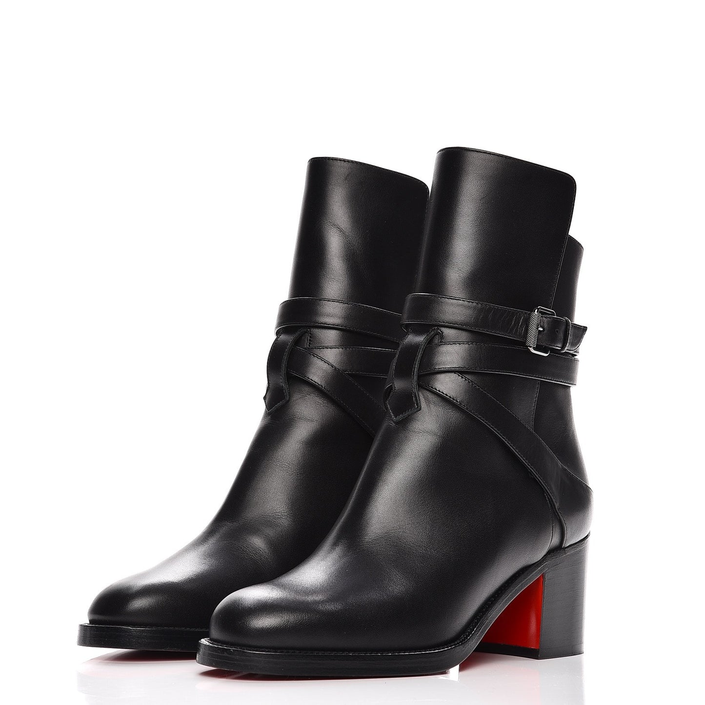 Calfskin Karistrap 70 Ankle Boots 34.5 Black